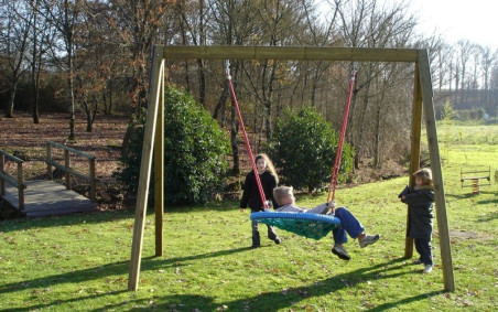 PORTIQUE PANIER POUTRE BOIS