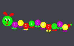 CHIFFRE 1-10 SUR MILLE PATTES COULEUR