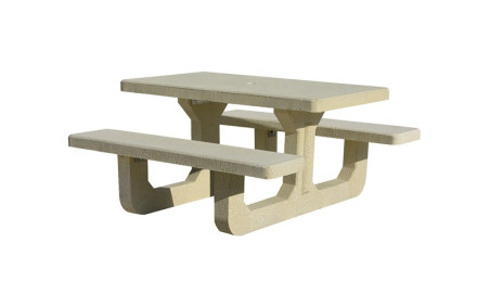 TABLE DE PIQUE NIQUE BÉTON DOMENE OCRE SABLE