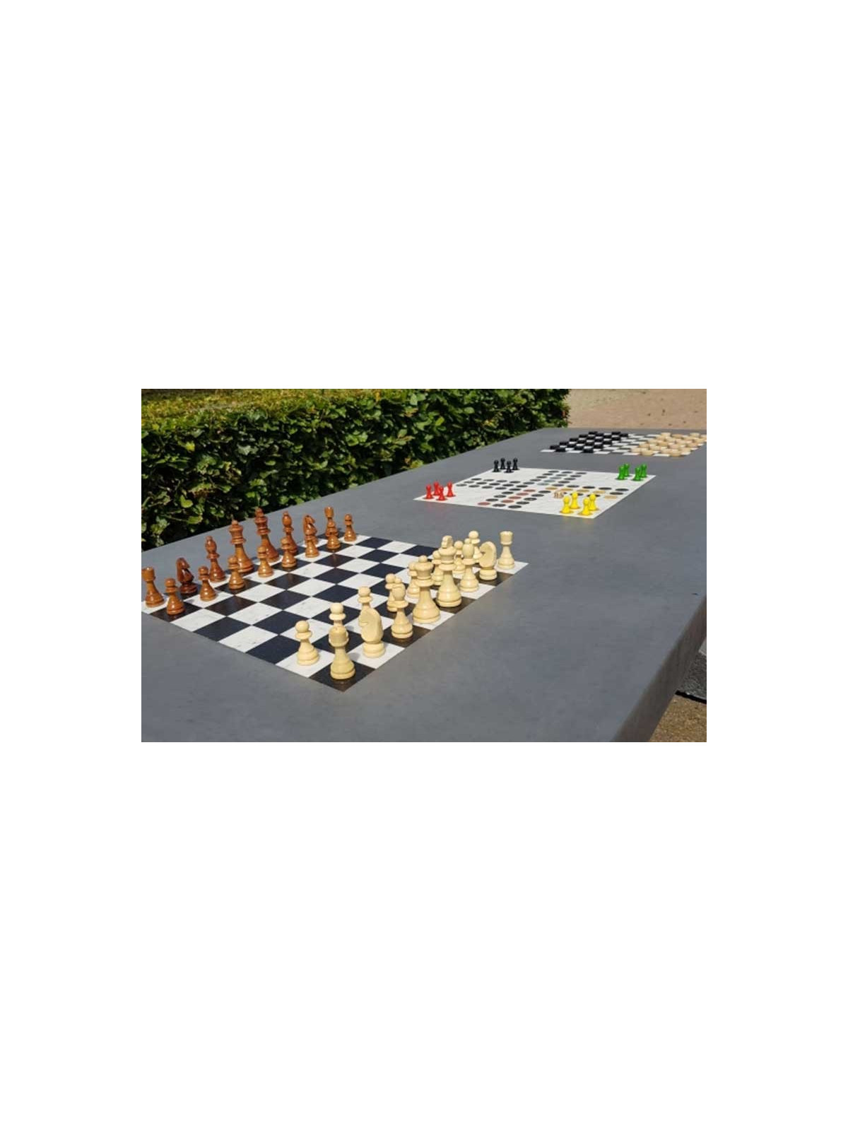 TABLE BÉTON MULTI JEUX - GRIS ANTHRACITE