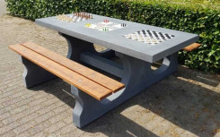 TABLE BÉTON MULTI JEUX - GRIS ANTHRACITE