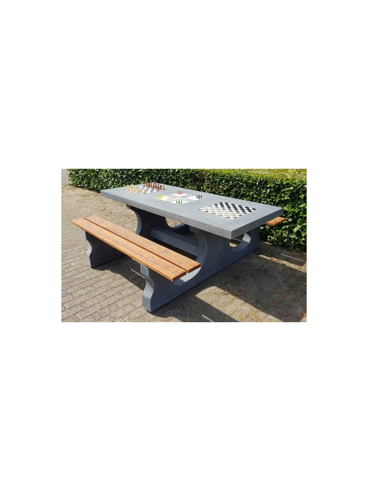 TABLE BÉTON MULTI JEUX - GRIS ANTHRACITE