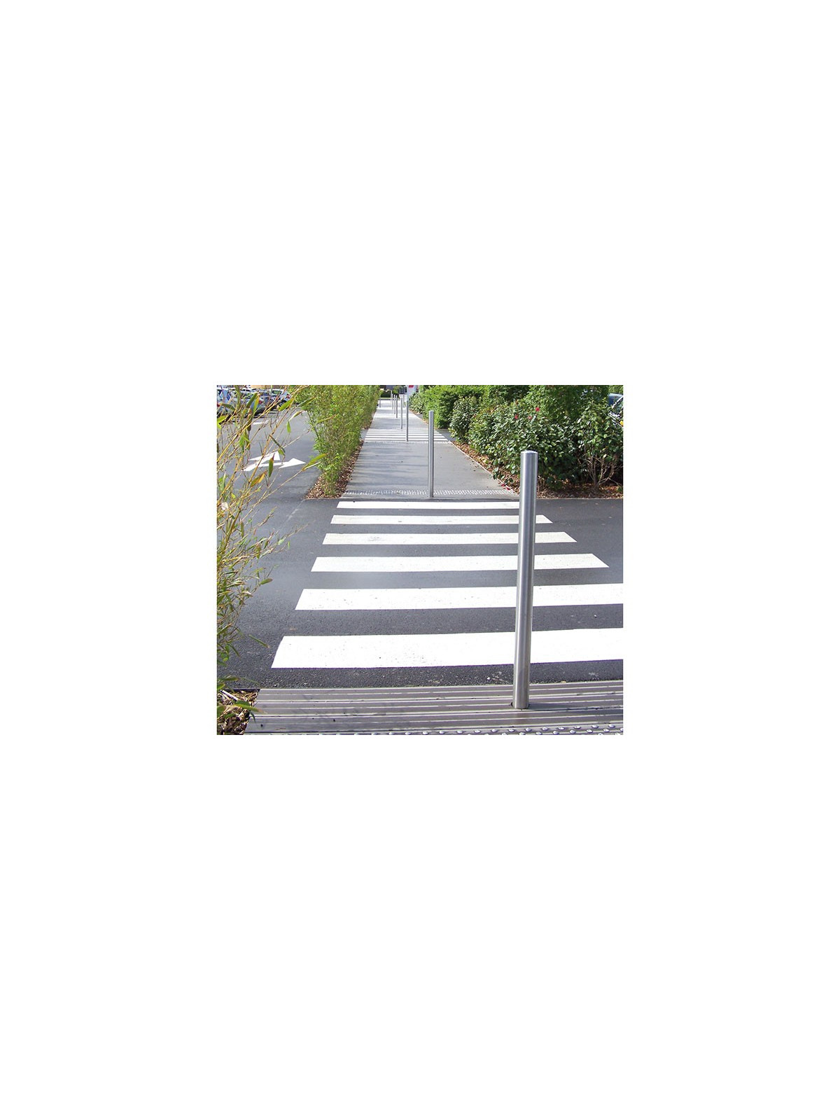 POTELET DE PROTECTION FIXE INOX FINITION BROSSE AMENAGEMENT SECURITE