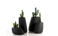POT DE FLEUR STONE 600 x 460 x 700 mm DESIGN POUR ESPACE EXTERIEUR 
JARDINIÈRE POLYÉTHYLÈNE