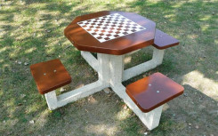 TABLE JEU DAMIER/ÉCHIQUIER béton