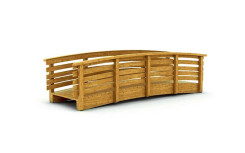 PASSERELLE CINTREE EN BOIS POUR PARC, JARDIN EXTÉRIEUR OU ESPACE PUBLIC DE LA COLLECTIVITÉ