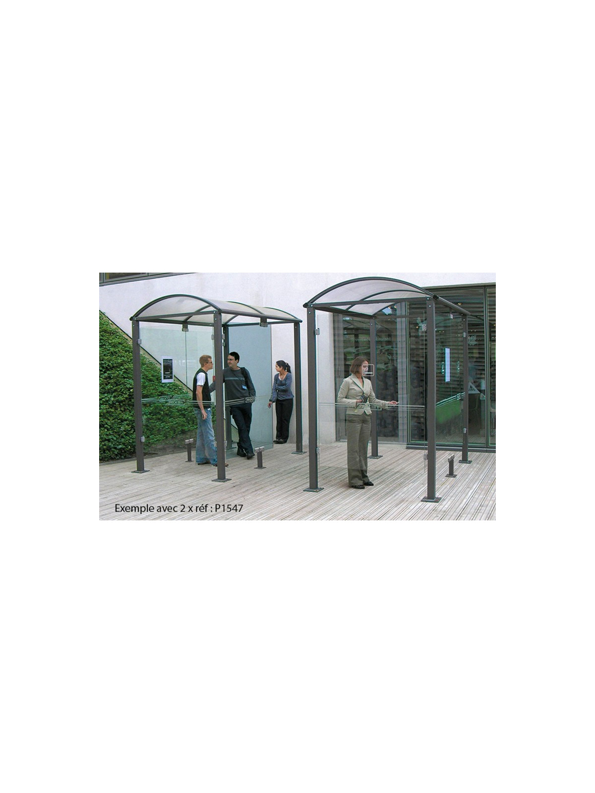 ABRI FUMEUR CLASSIQUE 2500 mm structure en acier fabrication française