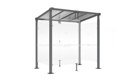 ABRI FUMEURS TITANE 2500 mm