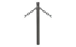 POTELET FIXE Ø 76 mm CITY 2 ANNEAUX RAL GRIS PROCITY