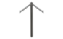 POTELET FIXE Ø 76 mm AGORA 2 ANNEAUX RAL GRIS PROCITY