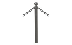 POTELET FIXE Ø 76 mm BOULE 2 ANNEAUX RAL GRIS PROCITY