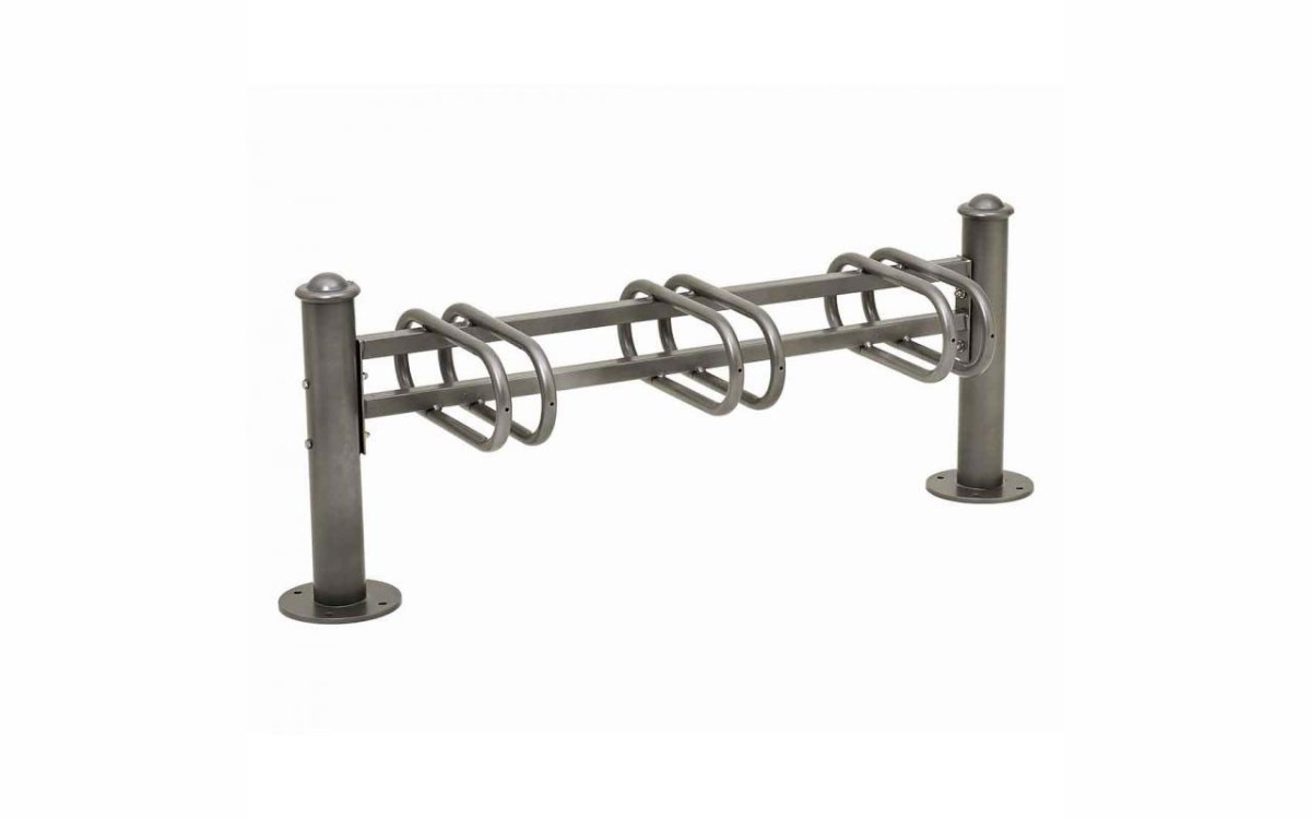 SUPPORT CYCLES DECO 3 PLACES SIMPLE FACE AGORA RAL GRIS PROCITY