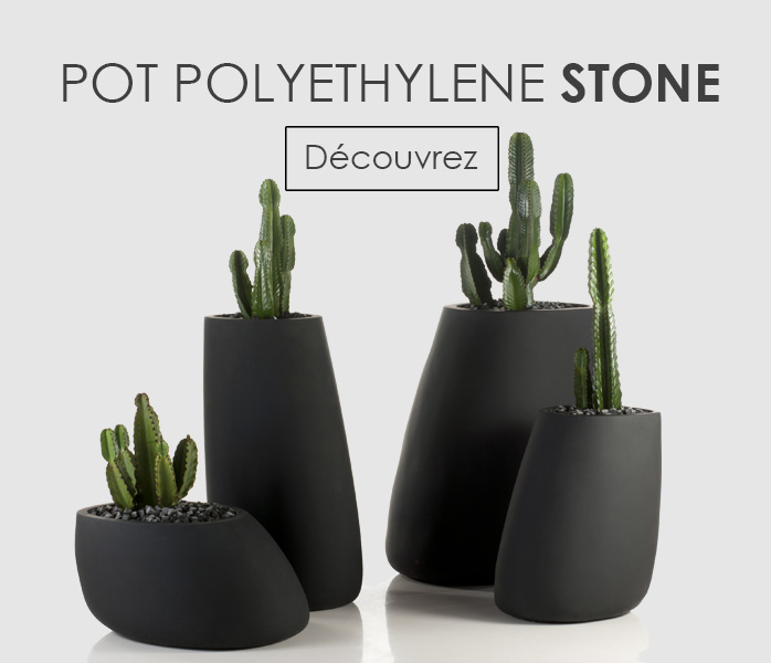 Pot polyethylene STONE