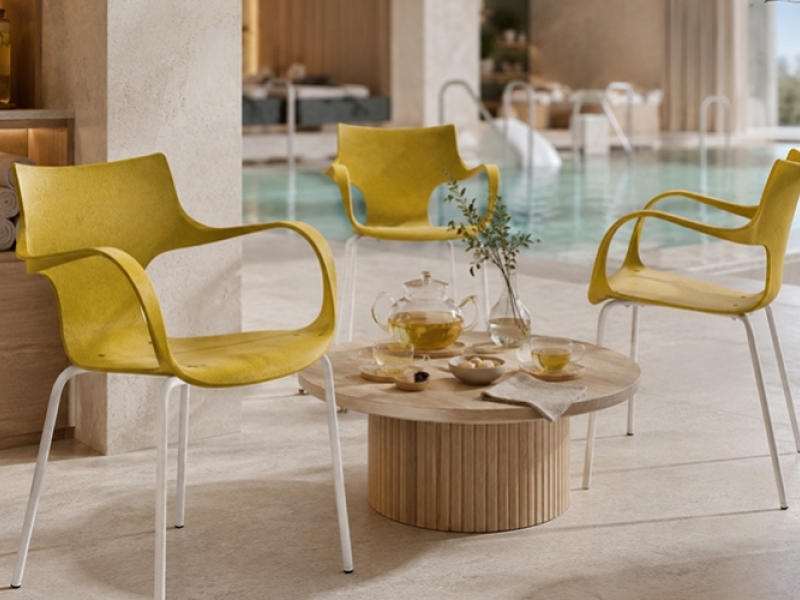 Erbi de Stilfibra : une chaise design en fibres végétales et plastique recyclé